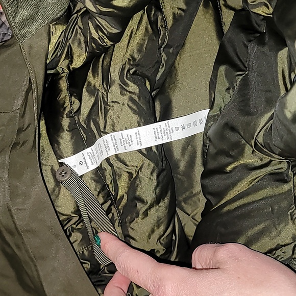 Lululemon Out In The Elements Parka - Dark Olive - Size 6  *read description* - Picture 14 of 15